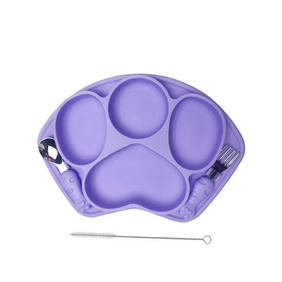 comprar A bacia livre da sução de Bpa do bebê do silicone ajustou utensílios de mesa personalizados com palha online manufacture