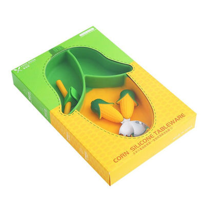 comprar tamanho personalizado forma de alimentação do milho do produto comestível do grupo da placa do bebê do silicone 3pcs online manufacture