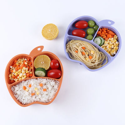 comprar Grupo de Tray Custom Suction Feeding Plate do bebê do silicone da forma de Apple online manufacture