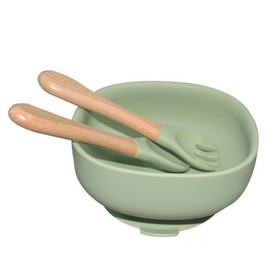 comprar Forma redonda Bpa das chegadas novas de Tray Silicone Bowl Baby Customized do bebê do silicone livre com colher online manufacture