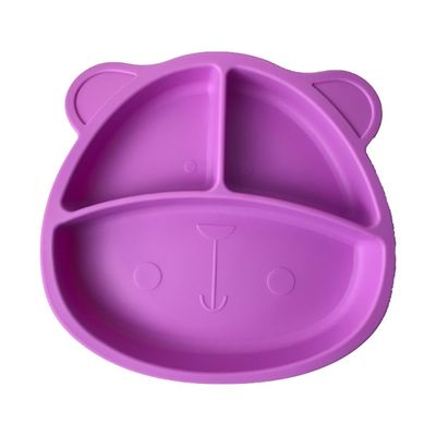 comprar O silicone de alimentação do grupo da placa do bebê personalizou tamanhos que o urso roxo dá forma a Eco delicado amigável online manufacture