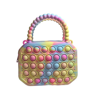 comprar Mala a tiracolo do silicone do arco-íris, produtos sensoriais do silicone do bebê dos brinquedos das crianças online manufacture