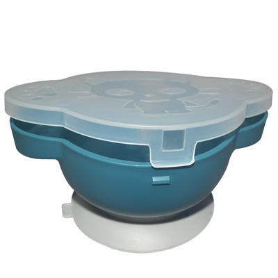 comprar Colher dividida da placa da sução da bacia do silicone do bebê silicone pequeno reusável com grupo da tampa online manufacture