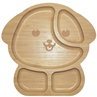comprar MHCsilicon Placa de bebê de bambu livre de BPA Sucção dividida Refeição de madeira Alimentos talheres de bambu online manufacture