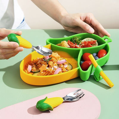 Base de alimentação dividida da sução do deslizamento do grupo do bebê do silicone do grupo da placa do milho não