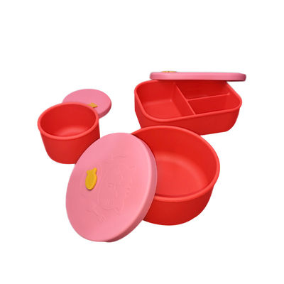Divisores não tóxicos de alimentação da placa do grupo do bebê durável do silicone 3pcs para o alimento
