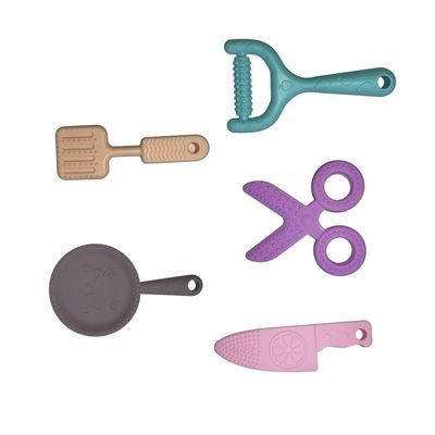 5 cor personalizada livre não tóxica do silicone BPA de Teether do bebê da parte