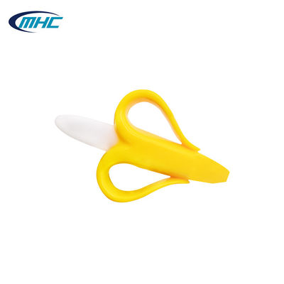 A escova de dentes macia Teether da banana de Teether do bebê não tóxico do silicone personalizou