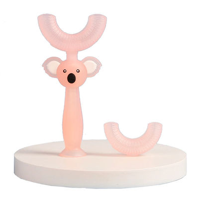 O urso amigável de Eco da escova de dentes de Teether do silicone do bebê de 360 manuais deu forma