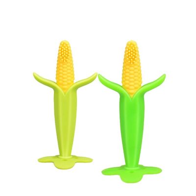 O milho dá forma ao bebê unisex Teether do silicone que sai os dentes a escova de dentes infantil Teether