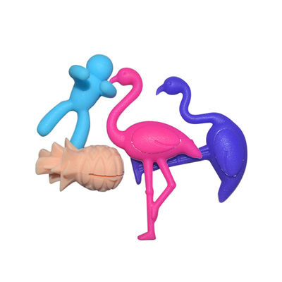 O vidro de vinho animal do silicone da forma do teste padrão encanta o logotipo personalizado amigável de Eco