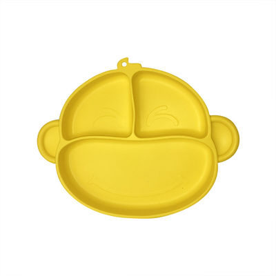 Bacia livre personalizada do silicone da sução de Tray Cartoon Monkey Shape BPA do bebê do silicone
