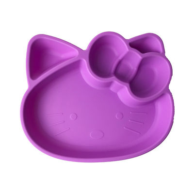 Placas livres do bebê de Kitten Shape Silicone Feeding Sets Bpa dos desenhos animados