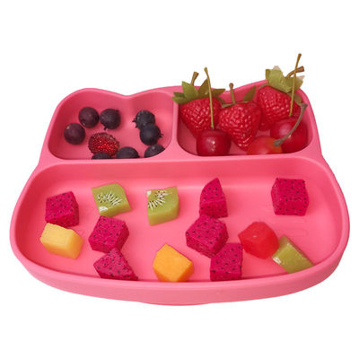 O Oem da placa da sução do silicone personalizou o bebê de Cat Shape Kids Feeding Set do produto comestível