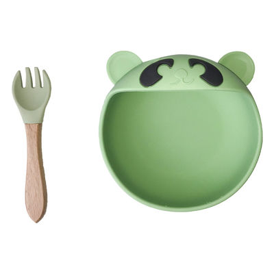 Cofre forte da micro-ondas da bacia e da colher de Tray Bear Shape Feeding Suction do bebê do silicone do ODM