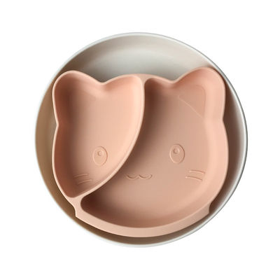 O bebê livre Tray Cat Shape Tableware Feeding Plate do silicone de BPA personalizou