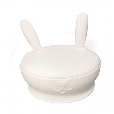 Placa dividida sução de alimentação do silicone do bebê com tampa BPA Bunny Shape livre