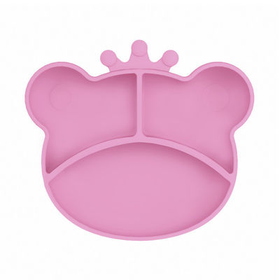 O urso recém-nascido do grupo da placa da sução do silicone dá forma ao bebê de alimentação ajustado com colher