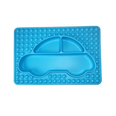 Placas de jantar divididas livres da placa BPA da sução do bebê do silicone da forma do carro