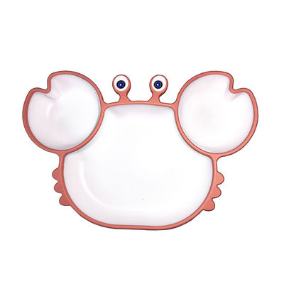 A bacia da sução do silicone da forma do caranguejo dividiu o produto comestível amigável de Eco para bebês