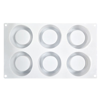 Forma feito a mão personalizada da vela de 6 cavidades do molde do bolo do silicone para o cozimento