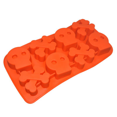 O molde alaranjado do bolo do silicone do fundente personalizou os tamanhos sustentáveis para decorar