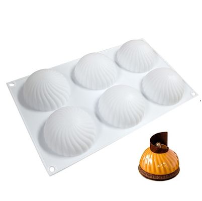 O logotipo feito sob encomenda LFGB das cavidades decorativas feitos a mão do molde 6 do bolo do silicone aprovou