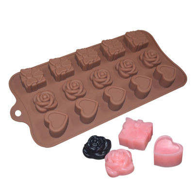 Bolo feito sob encomenda de Rose Heart Shaped For Candy dos moldes do chocolate do silicone