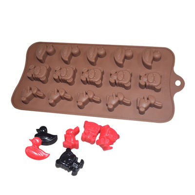 O chocolate feito sob encomenda dado forma animal molda o silicone de Brown personalizado