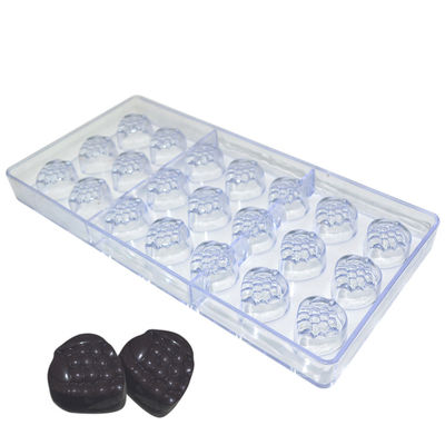 O molde LFGB sustentável do policarbonato do chocolate da forma da morango aprovou