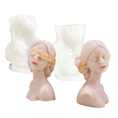 O silicone geométrico do molde da vela do corpo humano vendou os olhos a menina 3D DIY personalizada
