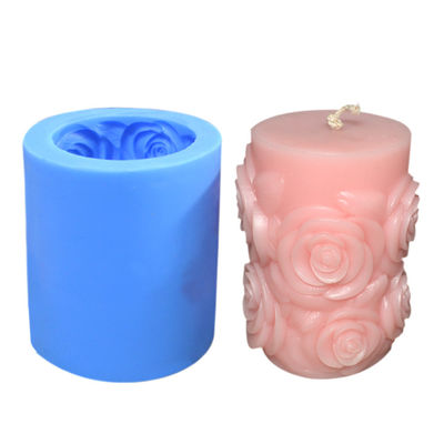 Cilindro Eco 3D amigável do molde da vela do silicone da flor do produto comestível
