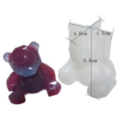 Molde feito a mão do silicone do urso da cola Epoxy 3D de Diy do molde da resina de silicone reusável