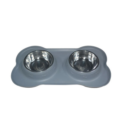 As fontes dobro do animal de estimação do silicone do bloco personalizaram Logo Dog Pet Feeding Bowls