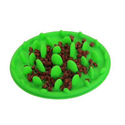 Bacia lenta Cat Bowl Waterproof comendo lenta sustentável do cão do alimentador do silicone