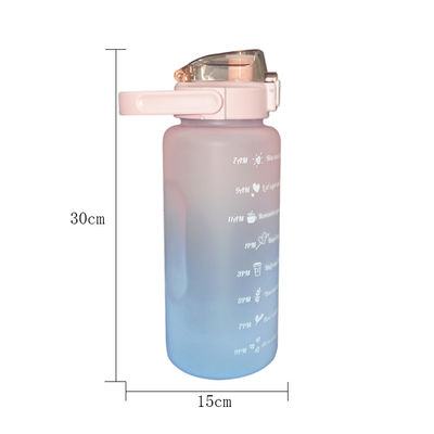 Garrafa de água personalizada do logotipo 2000ml do silicone dos esportes garrafa de água unisex com palha