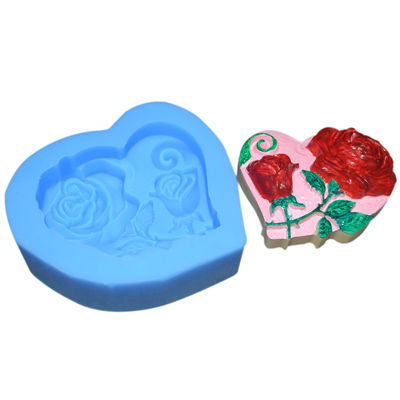 Molde sustentável Eco-amigável dos utensílios 3d Rose Flowers Shape Fondant Silicone do cozimento do silicone