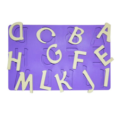 O bolo da letra do silicone do OEM molda o molde de aprendizagem inglês do bolo do alfabeto do fundente