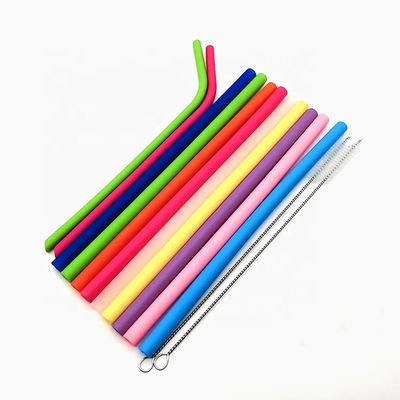 Palhas bebendo Eco do silicone reusável dobrável feito sob encomenda amigável com escova de limpeza