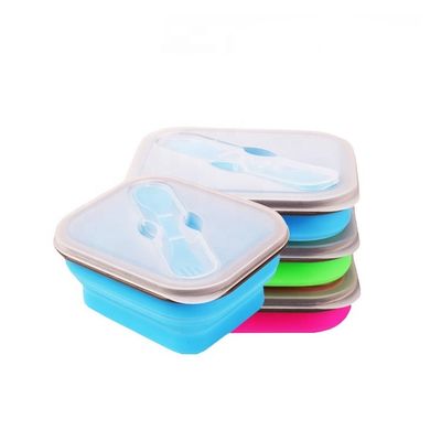 Recipiente personalizado do silicone do armazenamento do alimento do silicone lancheira dobrável reusável
