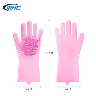 Resistente ao calor reusável das luvas da lavagem da louça do silicone da cozinha personalizado