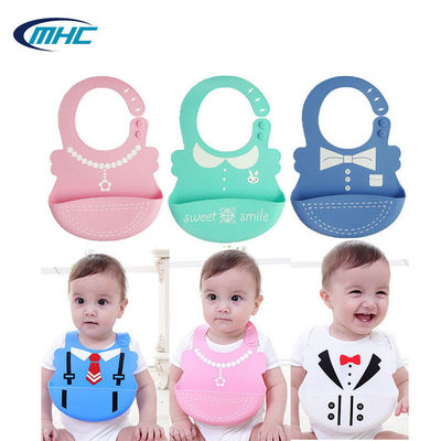 Babadores livres impermeáveis personalizados das crianças BPA do produto comestível dos babadores do silicone do bebê
