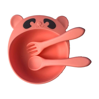 Bacia e colher portáteis livres do silicone de Panda Shape Baby Silicone Products BPA