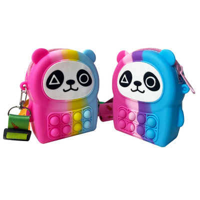 Panda Shaped Silicone Rainbow Pop ele brinquedo novo do saco MHC do zíper