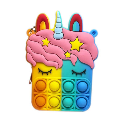 Carteira popular da ponta do dedo de Unicorn Stress Relief Silicone Bag dos vendedores quentes de Toy Girls Girls Bag MHC dos produtos do silicone do bebê