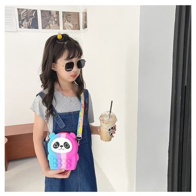 Desenhos animados bonitos Panda For Kids da bolsa do PNF da inquietação do ombro do silicone