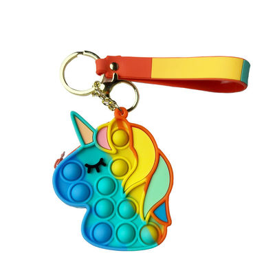Brinquedos da inquietação do silicone das crianças do ODM do OEM, arco-íris Unicorn Popper Purse