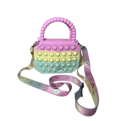 PNF que de Mini Kids Bubble Toy Crossbody dos desenhos animados das crianças do silicone franze para meninas