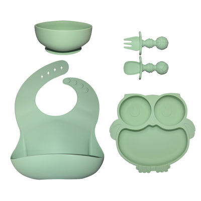 O bebê de MHC a alimentação do silicone que chapeia 6 PCes ajusta o alimento Nontoxic Tray Dishes dos utensílios de mesa do bebê