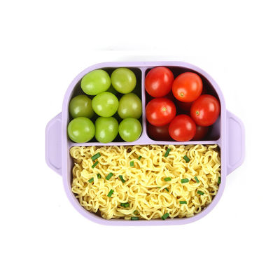 Bacia de alimentação do silicone impermeável do bebê utensílios de mesa Nonslip treinamento recém-nascido com colher